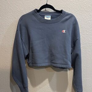 Champion Navy Cropped Pullover